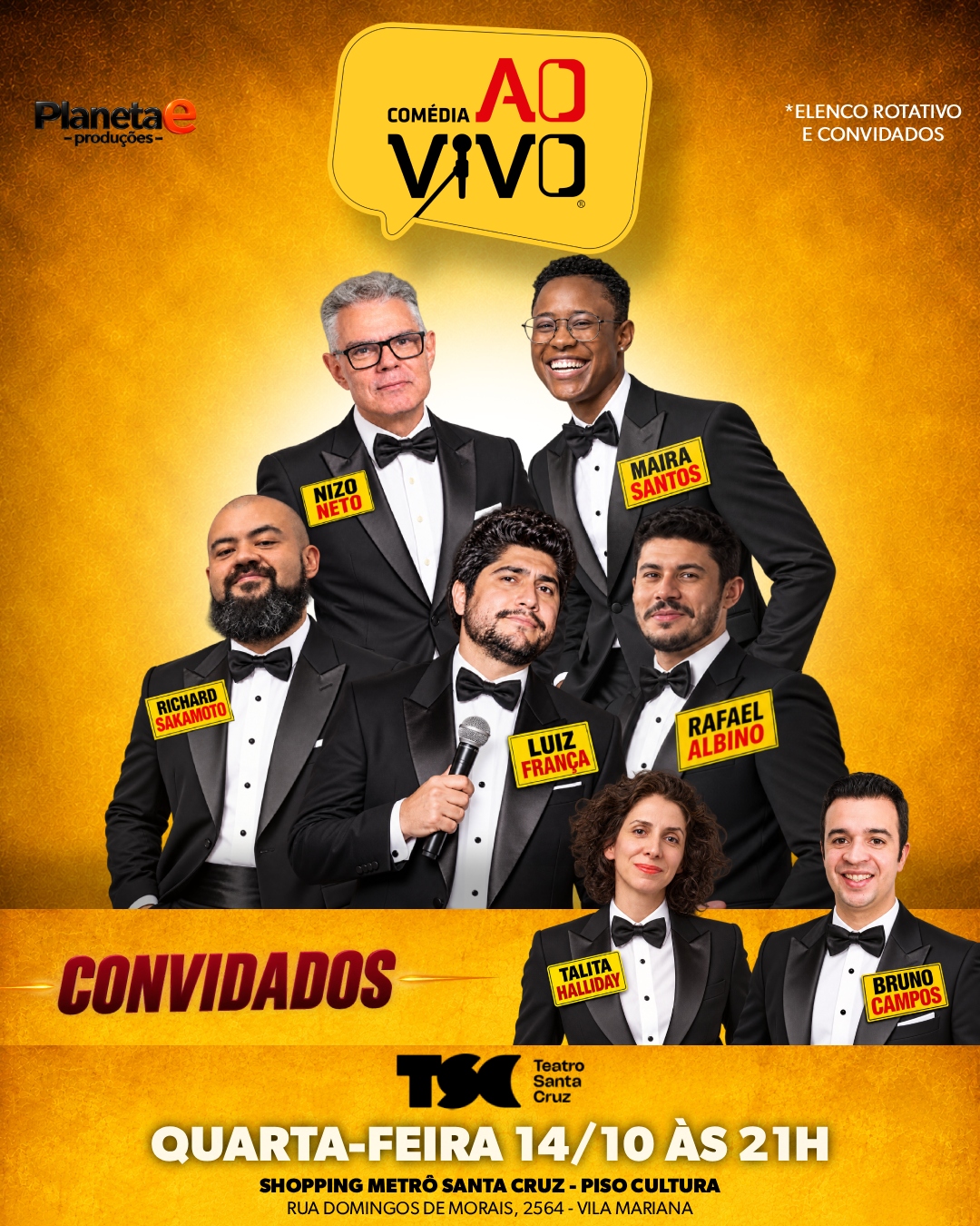 Comédia ao Vivo convida: Talita Halliday e Bruno Campos - 14/10